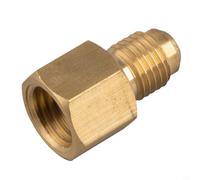 Adaptateur de réfrigération en laiton avec filetage interne SAE femelle et extérieur 1 sur 2 pour filetage mâle ACME - pour R134a pour systèmes CVC avec rondelle finition or 1 pièce