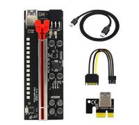 Adaptateur de Rehausseur GPU Pcie 1x vers 16x USB 3.0 | Pcb, Connecteurs 16a 6pin et Interface 6p, Voyant LED de Courant, Montage Rapide Couleur Aléatoire