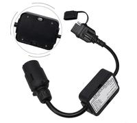 Adaptateur de remorque rond à 7 pôles vers connecteur plat 4 broches pour camping-car, porte-vélo - Boîtier en plastique robuste broches en laiton signal