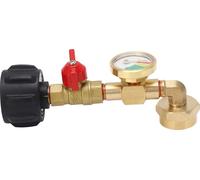 Adaptateur de remplissage de propane avec manomètre et vanne de contrôle On Off Adaptateur de coude de gaz pour bouteille 1LB 1?20LBS QCC1 Cylinder