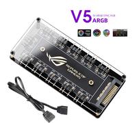 Adaptateur de répartiteur de câble, rvb Hub 5V 3 broches SATA/grand 4D accessoires PC d'alimentation 10-en-1 pour ASUS/MSI/GIGABYTE/ASRock