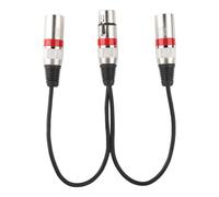 Adaptateur De RéPartiteur De TêTe Xlr Femelle Vers Double MâLe, CâBle D'extension De Micro Audio Pour Canon Rouge 30cm