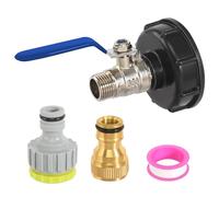 Adaptateur De Réservoir d'eau IBC 1/2", IBC Robinet à Boisseau Sphérique Adaptateur, IBC Robinet Cuve Réservoir D'eau Accessoire De Tuyau D'arrosag