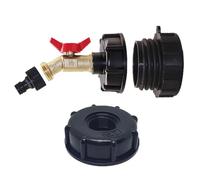 Adaptateur de réservoir d'eau IBC, robinet de sortie 1000 L, adaptateurs de réservoir de 60 mm, robinet IBC vers connecteur de tuyau d'arrosage (adaptateur + bouchon 1,9 cm)
