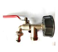 Adaptateur de réservoir IBC à Double tête IBC S60X6 vers Robinet de Jardin en Laiton avec raccord de Tuyau 1,9 cm d'huile, Carburant, Eau