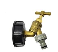 Adaptateur de réservoir IBC, Adaptateur de vidange de réservoir IBC S60X6 vers Robinet de Jardin en Laiton avec raccord de Tuyau de 1,27 cm pour Huile, Carburant, Eau