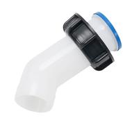 Adaptateur de réservoir IBC Bec de sortie pour réservoirs de récolte d'eau de pluie - Bouchon noir de 60 mm avec filetage mâle de 45 mm, matériau PE, coude de vidange de 5,1 cm, compatible (noir)