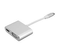Adaptateur de Résolution 4K Hub Type-C avec/VGA/DVI pour Ordinateur Portable Écran TV pour Pro Alliage D'aluminium 1 X Adaptateur Type-C (Silver)