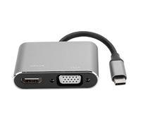 Adaptateur de Résolution 4K Hub Type-C avec/VGA/DVI pour Ordinateur Portable Écran TV pour Pro Alliage D'aluminium 1 X Adaptateur Type-C (Grey)
