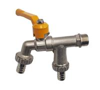 Adaptateur de Robinet 1/2 Pouce connecteur de réservoir d'eau Remplacement 2 Voies 1 Voie Tuyau d'arrosage Irrigation connecteur de Robinet en métal Accessoires vanne à Boisseau sphérique(G-1pcs)