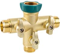 Adaptateur de Robinet 3 Voies-Répartiteur en T 3/4"" avec vanne d'arrêt,Double raccord-Idéal pour système Gardena,Distributeur de raccordement d'eau pour Jardin et Machine à Laver