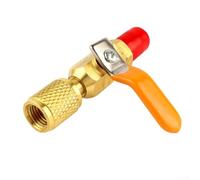 Adaptateur de robinet à boisseau sphérique droit en laiton pour tuyaux de charge CVC, compatible avec R410A et R134A, raccord SAE mâle/femelle 6,35 mm, AC