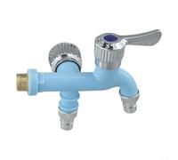 Adaptateur de robinet à double sortie pour machine à laver | Répartiteur d'eau en plastique avec 2 sorties pour serpillère et piscine | Balcon | Salle de bain | Raccord de tuyau d'arrosage à connexion