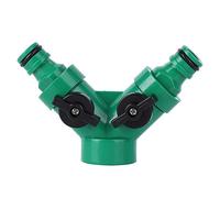 Adaptateur de robinet à eau de Splitter Garden Divateur à deux voies avec soupape pour le lavage de la voiture de jardinage Fait de tailles vertes de 10,5x7cm