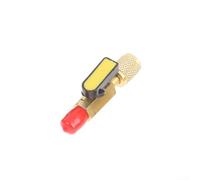 Adaptateur de robinet à tournant sphérique HVAC pour R134a R410a R22, vanne d'arrêt en laiton SAE évasée, valve de service manuelle quart de tour pour climatisation de voiture et (BV-A01 jaune)