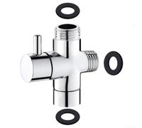 Adaptateur de robinet à trois voies G1/2 Construction en laiton massif | Corps en laiton massif, surface chromée, résistante à l'usure, longue durée de vie, indispensable pour la salle de bain