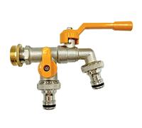 Adaptateur de robinet de tuyau d'arrosage en laiton, connecteur de réservoir d'eau IBC 1/2 pouces, Joint d'irrigation à 2 voies et 1 voie, raccord de remplacement, robinet à tournant sphérique D-1pcs