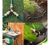 Adaptateur de robinet en laiton 2 voies en Y pour connecter deux sources d'eau à partir d'un seul robinet