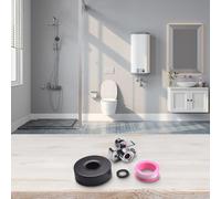 Adaptateur de robinet mural coudé réglable à 40 degrés, connecteur excentrique en cuivre, pour installation de robinet de salle de bain, gris argenté, noir, blanc (couvercle gris)