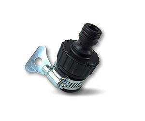 Adaptateur de robinet universel | Collier réglable acier inox | Jonction en caoutchouc souple noir | Raccordement tuyau plastique ABS | Pour robinets muni d'un embout 10 à 15 mm | Kibros | JADU