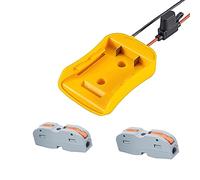 Adaptateur de Roue motrice pour bornes de Fil de Batterie Lithium-ION Dewalt 14,4 V/18 V/20 V, Port CC et Lampe de Travail LED, Double Chargeur USB, connecteur d'alimentation (C)