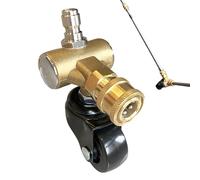Adaptateur de roue pivotant pour nettoyeur haute pression - Très résistant - Pas de ramper - Roue de nettoyage de train de roulement pour les professionnels, les propriétaires de camping-cars, les
