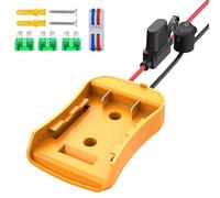 Adaptateur de roues électriques pour Dewalt 14,4 V/18 V/20 V - Kit de conversion de batterie avec support de fusibles et interrupteur, bornes de fil, fil 12 AWG pour jouets de voiture télécommandée