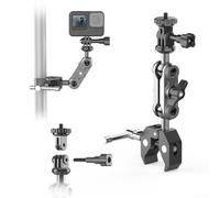 Adaptateur de serrage à double tête sphérique 360 degrés en métal et silicone pour Insta360 X5 X4 X3 avec filetage standard compatible avec plusieurs modèles d'appareil photo