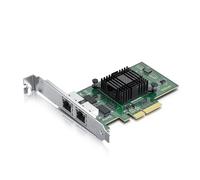Adaptateur de Serveur Gigabit PCIE pour Intel I350-T2 - I350AM2 Chip,Dual RJ45 Ports,1Gbit PCI Express Ethernet LAN Card,10/100/1000Mbps NIC pour Windows Server,Win8,10,XP and Linux