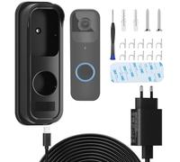 Adaptateur de sonnette pour caméra de sonnette clignotante, boîtier de transformateur de sonnette avec câble étanche de 5,5 m pour une alimentation continue de votre sonnette vidéo (version 2021/2023)