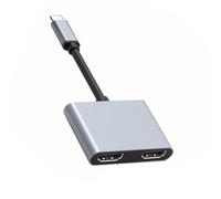 Adaptateur de sortie vidéo de type C vers 2 HDTV 4K pour ordinateur portable, multitâche, double moniteur, hub USB C pour ordinateur portable