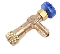 Adaptateur de soupape de réfrigérant de climatisation R22, 1/4 "SAE mâle à 1/4" SAE femelle tuyau de charge Soupapes de contrôle de débit Adaptateur de réfrigération Connecteur Outil de réfrigération