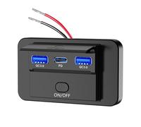 Adaptateur de station de charge de voiture 12 V-24 V avec double charge rapide USB et port de type C pour conducteur professionnel, utilisation en extérieur, chargeur portable pour voyage