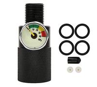 Adaptateur de station de remplissage d'air avec manomètre 40mpa 8 mm Connecteur rapide mâle en alliage d'aluminium haute résistance pour gonflage de pneus de voiture Noir Filetage