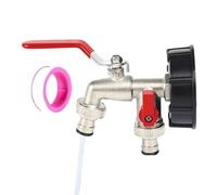 Adaptateur de tapage avec vannes et double connexion | Diviseur de tuyaux de jardin - d'irrigation extérieurs anti-infectés, jardin, serre, ferme et camping de dégradation, offrant une fon
