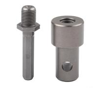 Adaptateur de tarière en métal, pour machine à marteau, et clés, 4 types d'interface, y compris les poignées rondes et hexagonales, fixés par des vis à filetage inversé (C)