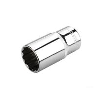 Adaptateur de tête à douille 12 points pour outils Torx avec entraînement carré 1/2" et cliquet à fente ou système de verrouillage d'extension (32 mm)