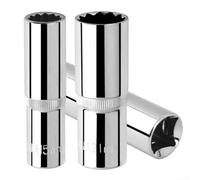 Adaptateur de tête à douille 12 points pour outils Torx avec entraînement carré 1/2" et cliquet à fente ou système de verrouillage d'extension (27 mm)