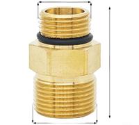 Adaptateur de tête de pompe pour nettoyeur haute pression - Filetage extérieur - Raccord rapide à 18 dents - Pour lave-auto haute pression - Construction en cuivre - Finition dorée - 1 pièce (B)