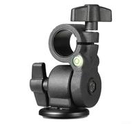 Adaptateur de tête sphérique de trépied en aluminium avec vis horizontale de 6,35 mm pour arbres centraux de 25 mm, verrouillage multidirectionnel, support de base de 9,5 mm