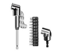 Adaptateur de tournevis à angle droit de 105 degrés pour perceuse et visseuse électrique 1/4" Hexagonal Changement rapide Poignée ergonomique