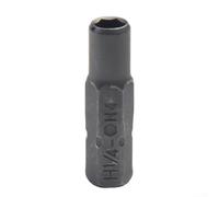 Adaptateur de tournevis à tige hexagonale de 6,35 mm vers douille de 4 mm, porte-embout de précision court de 25 mm pour tournevis électrique, accessoire magnétique en métal gris