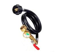 Adaptateur de transfert de propane pour réservoirs de 0,5 kg en laiton massif avec raccords résistants aux fuites et manomètre intégré pour des opérations de remplissage sûres (2,7 m)