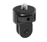 Adaptateur de trépied pour caméra d'action 1/4"-20 pour Insta360 Go 3, Hero 13 12 11, vis rotative à 360° en alliage d'aluminium léger avec finition sablée (noir)
