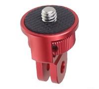 Adaptateur de trépied pour caméra d'action 1/4"-20 pour Insta360 Go 3, Hero 13 12 11, vis rotative à 360° en alliage d'aluminium léger avec finition sablée (rouge)