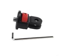Adaptateur de trépied pour caméra d'action 1/4"-20, support rotatif à 360° en alliage d'aluminium pour Insta360 Go 3/Go 2, Hero 13/12/11, vis compacte et légère pour vlogging (noir-rouge)