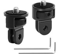 Adaptateur de Trépied pour Gopro 2 Pcs Aluminium 1/4¿ Adaptateur de Support de Caméra,Adaptateur de Filetage de Trépied Rotatif Noir avec Clé Compatible avec GoPro,Sony Xiaomi Xiaoyi Caméra Action