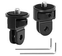 Adaptateur de Trépied pour Gopro 2 Pcs Aluminium 1/4” Adaptateur de Support de Caméra, Adaptateur de Filetage de Trépied Rotatif Noir avec Clé Compatible avec GoPro, Sony Xiaomi Xiaoyi Caméra Action