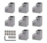 Adaptateur de tube carré multifonction en forme de T en alliage d'aluminium - Rails d'extrémité de chaîne - Colliers de serrage à 3 voies - Raccord de tuyau durable