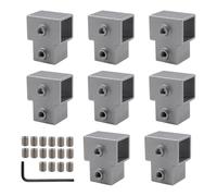 Adaptateur de tube carré multifonction en forme de T en alliage d'aluminium - Rails d'extrémité de chaîne - Colliers de serrage à 3 voies - Raccord de tuyau durable